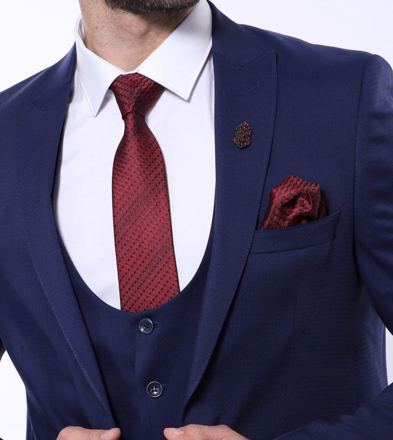 Navy Blue Vested Suit for Men – JEVGLAM Canada Fashion