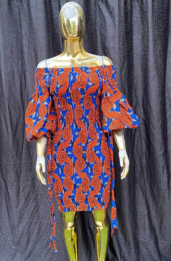 African Short Elastic Dress