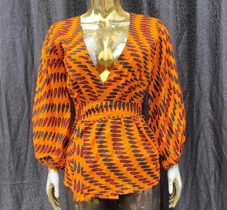 Mustard Yellow African Wrap Top