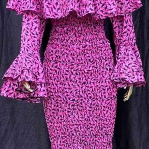 Teju African Off Shoulder Short Dress With Flare