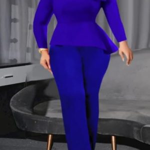 Florence Blue Long Sleeve Jumpsuit