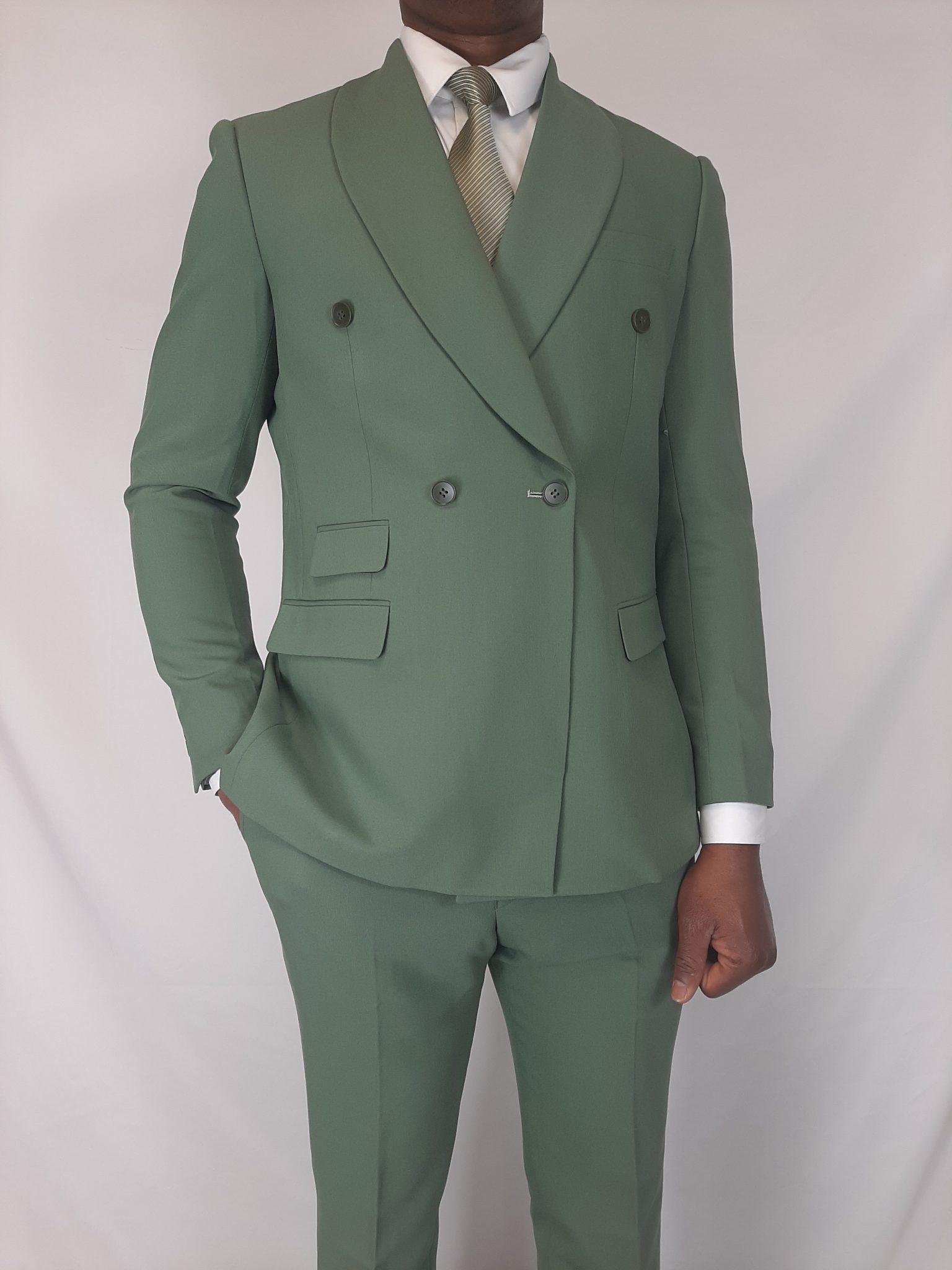 Green Double Breasted Suit