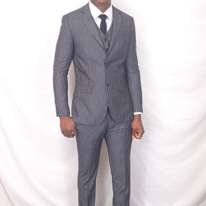 Grey striped suit