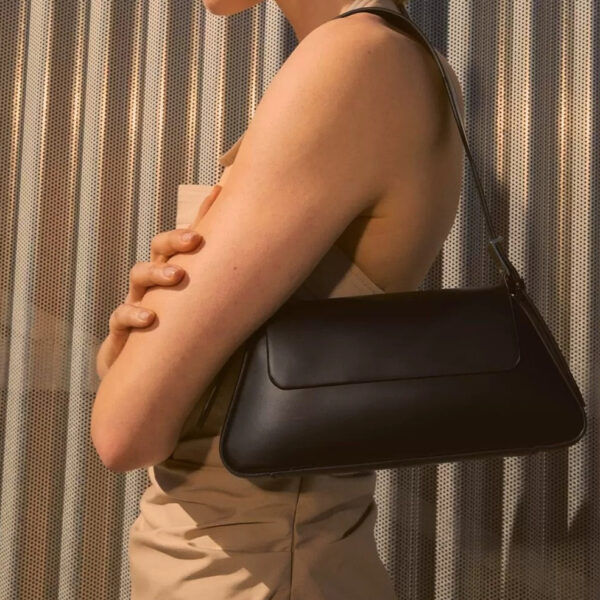 Solid-color Soft-texture Versatile Crossbody Underarm Baguette Trendy Mini Bag