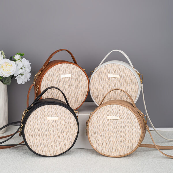 Woven Halo Round Crossbody Bag